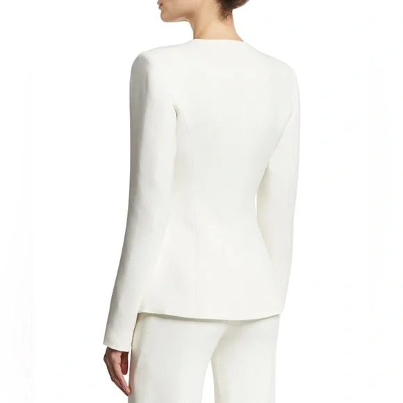 Brandon Maxwell Layered Lapel Suiting Jacket in Ivory - Picture 4 of 14